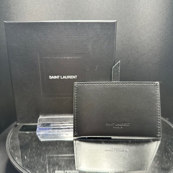 Saint Laurent Black Compact Card Holder Mirror - NIB - Picture 1 of 3